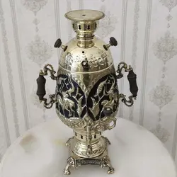 سماور زغالی برنجی مدل آهو قلم دست کد ۱۲۱۰