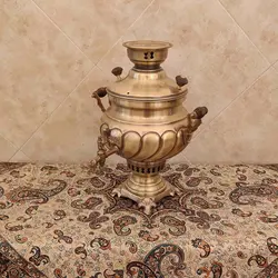 سماور ذغالی برنجی ۸ لیتری ترکدار آنتیک کد ۱۲۵۳