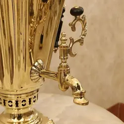 سماور برنجی زغالی ۸ لیتری سوپر لاکچری فوق سنگین کد ۱۲۶۱