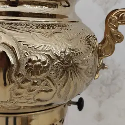 سماور گازی برنجی قلم دست مدل سیمرغ کد ۱۳۶۲