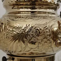 سماور گازی برنجی قلم دست مدل سیمرغ کد ۱۳۶۲