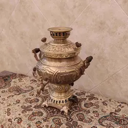 سماور برنجی گازی ۸ لیتری طرح پاسارگاد