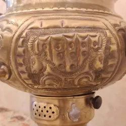 سماور برنجی گازی ۸ لیتری طرح پاسارگاد