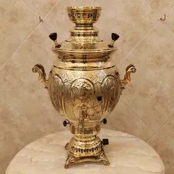 سماور برنجی گازی ۱۲ لیتری هخامنش قلم زرد