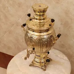 سماور برنجی گازی ۱۲ لیتری هخامنش قلم زرد
