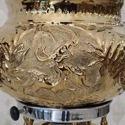 سماور گازی برنجی ترموکوپل دار قلم دست آهو کد ۱۳۵۹