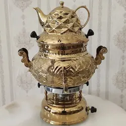 سماور گازی برنجی ترموکوپل دار قلم دست آهو کد ۱۳۵۹
