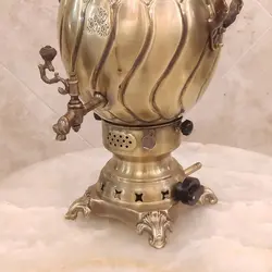 سماور برنجی گازی ۶ لیتری ترکدار آنتیک کد ۱۳۰۱