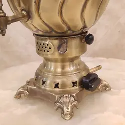 سماور برنجی گازی ۶ لیتری ترکدار آنتیک کد ۱۳۰۱