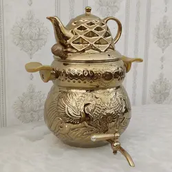 کتری برنجی ۶ لیتری مدل اسب بالدار و قوری کد ۱۳۰۴