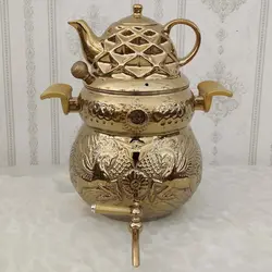 کتری برنجی ۶ لیتری مدل اسب بالدار و قوری کد ۱۳۰۴