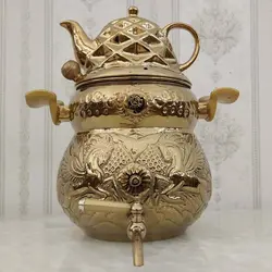 کتری برنجی ۶ لیتری مدل اسب بالدار و قوری کد ۱۳۰۴