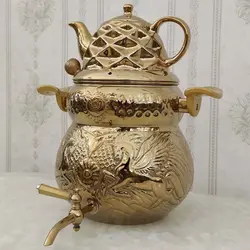 کتری برنجی ۶ لیتری مدل اسب بالدار و قوری کد ۱۳۰۴