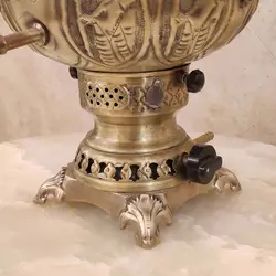 سماور برنجی گازی ۸ لیتری هخامنش آنتیک کد ۱۳۵۸