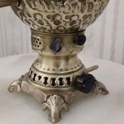 سماور گازی برنجی ۶ لیتری قلم دست برجسته هخامنش آنتیک کد ۱۳۰۲