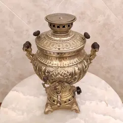 سماور برنجی گازی ۸ لیتری هخامنش آنتیک کد ۱۳۵۶