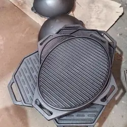 قازن چدن خالص بدون روکش شیمیایی 6 لیتری (چدن روسی پاتیل غازن قابلمه دیگ چدنی) ظرف سفر و کوهنوردی . قابلمه چدنی . قابلمه ووک چدنی . قابلمه چدن خالص  آقای سنگی 09151246243