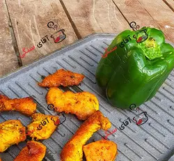 استیک پز گریل دو طرفه چدن خالص بدون روکش شیمیایی (چدن روسی تابه گریل چدنی روس)