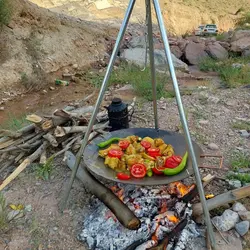 ساج چدنی خالص 33 سانتی | ساج نان پزی چدن خالص بدون روکش شیمیایی (ساچ روسی ظرف چدنی) ظروف کوهنوردی و طبیعتگردی و ظروف سفری | ساج ووک چدنی تابه ووک چدنی . ماهیتابه چدنی . قابلمه چدنی | ساج چدنی | ساج سفری | ظروف چدنی اصل | ساج چدن خالص