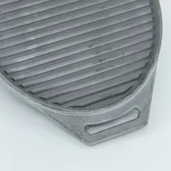 استیک پز گریل دو طرفه چدن خالص بدون روکش شیمیایی (چدن روسی تابه گریل چدنی روس)