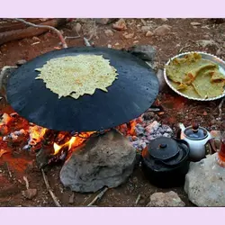 ساج چدنی اصل آبندی شده 44 سانتی ساج نان پزی چدن خالص بدون روکش شیمیایی (ساچ روسی ظرف چدنی) تابه ووک چدن درمان کم خونی کمخونی