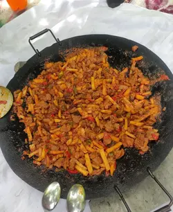 ساج چدنی اصل آبندی شده 44 سانتی ساج نان پزی چدن خالص بدون روکش شیمیایی (ساچ روسی ظرف چدنی) تابه ووک چدن درمان کم خونی کمخونی