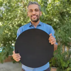 ساج چدنی اصل آبندی شده 44 سانتی ساج نان پزی چدن خالص بدون روکش شیمیایی (ساچ روسی ظرف چدنی) تابه ووک چدن درمان کم خونی کمخونی