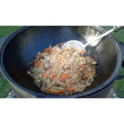 قازن چدن خالص بدون روکش شیمیایی 40 لیتری (چدن روسی پاتیل غازن قابلمه دیگ چدنی) ظرف مخصوص کوهنوردی