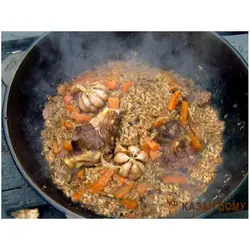 قازن چدن خالص بدون روکش شیمیایی 40 لیتری (چدن روسی پاتیل غازن قابلمه دیگ چدنی) ظرف مخصوص کوهنوردی