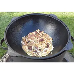 قازن چدن خالص بدون روکش شیمیایی 40 لیتری (چدن روسی پاتیل غازن قابلمه دیگ چدنی) ظرف مخصوص کوهنوردی