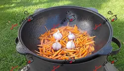 قازن چدن خالص بدون روکش شیمیایی 3 لیتری (چدن روسی پاتیل غازن قابلمه دیگ چدنی) ظرف سفر و کوهنوردی . قابلمه چدنی . قابلمه ووک چدنی . قابلمه چدن خالص