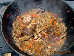 قازن چدن خالص بدون روکش شیمیایی 3 لیتری (چدن روسی پاتیل غازن قابلمه دیگ چدنی) ظرف سفر و کوهنوردی . قابلمه چدنی . قابلمه ووک چدنی . قابلمه چدن خالص