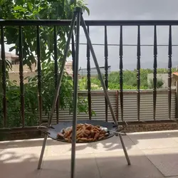 ساج نان پزی بدون دسته ، ساج چدن خالص بدون روکش شیمیایی (ساچ روسی ظرف چدنی ، ساج سفری ، ساج کوهنوردی)