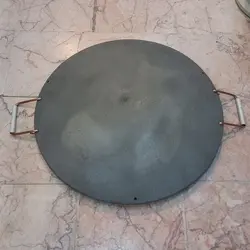 ساج نان پزی بدون دسته ، ساج چدن خالص بدون روکش شیمیایی (ساچ روسی ظرف چدنی ، ساج سفری ، ساج کوهنوردی)