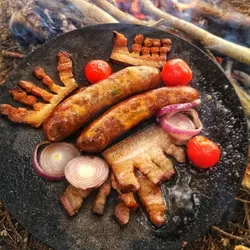 ساج نان پزی بدون دسته ، ساج چدن خالص بدون روکش شیمیایی (ساچ روسی ظرف چدنی ، ساج سفری ، ساج کوهنوردی)
