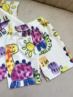 ست تیشرت و شلوارک نقاشی دایناسورها