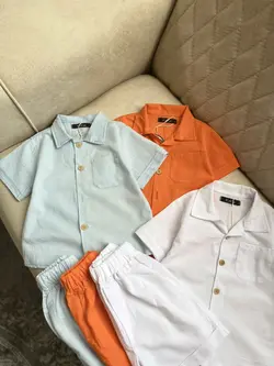 ست دوتیکه پیراهن و شرت لنین اسلپ‌دار وارداتی