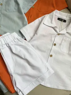 ست دوتیکه پیراهن و شرت لنین اسلپ‌دار وارداتی