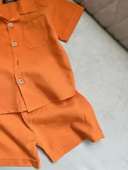 ست دوتیکه پیراهن و شرت لنین اسلپ‌دار وارداتی