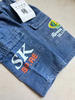 شلوارک جین وارداتی استیکردار