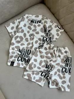 ست تیشرت و شلوارک پلنگی