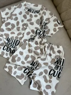 ست تیشرت و شلوارک پلنگی