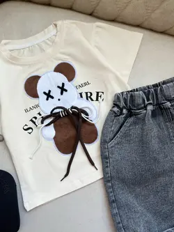 ست دو تیکه تدی پاپیون دار