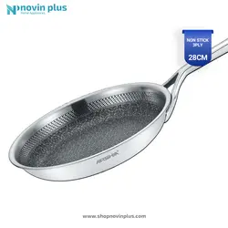 ماهی تابه استیل کف لیزری عرشیا 28 سانتی متری مدل SS050-3166 - لوازم خانگی نوین پلاس عرشیا