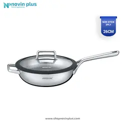 ماهی تابه استیل کف لیزری عرشیا 26 سانتی متری مدل SS050-3167 - لوازم خانگی نوین پلاس عرشیا