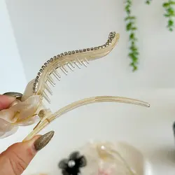 کلیپس یخی انبری نگینی گل حریر شیشه ای