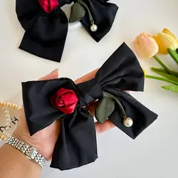 گیره فرانسوی پاپیون مشکی و رزقرمزVIP