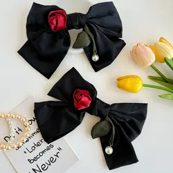 گیره فرانسوی پاپیون مشکی و رزقرمزVIP