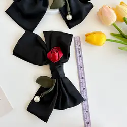 گیره فرانسوی پاپیون مشکی و رزقرمزVIP