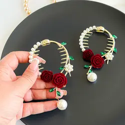 کلیپس گوجه ای گل رز قرمز FENG.Y